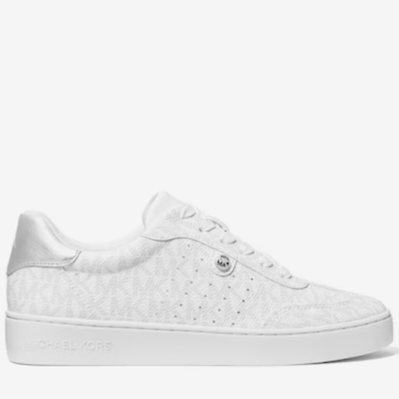 New Michael Kors Women's White Logo Scotty Sneakers - Picture 2 of 3